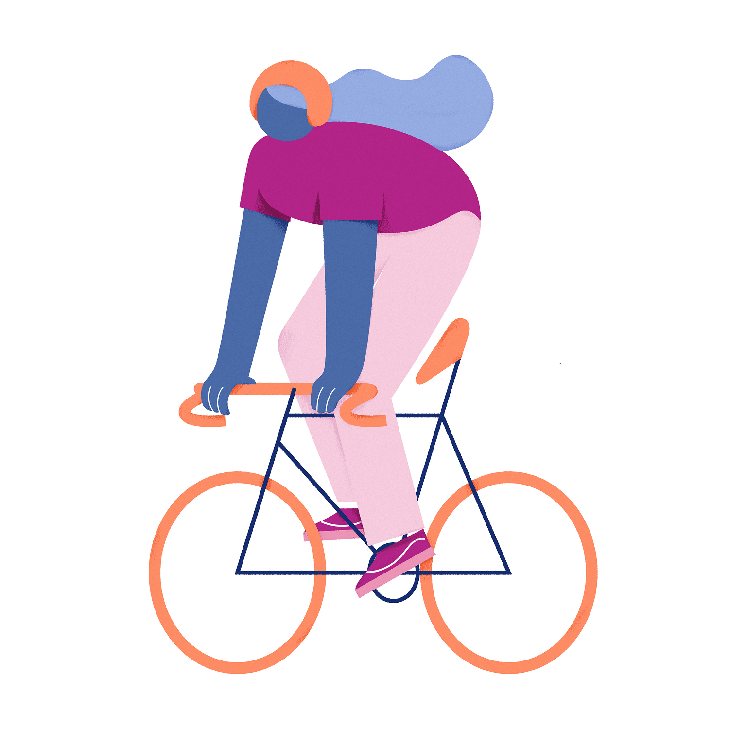Illustration of a girl riding a bicycle